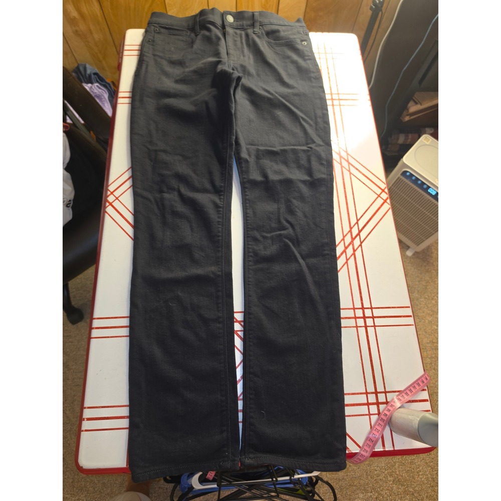 Express Womens Skinny Mid Rise Stretch Black Jeans Size 10L Long